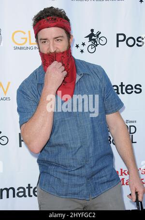 Chef/owner of Cassell's Hamburgers Christian Page participates at the Off the Menu and Postmates city's best secret burger challenge. Each burger vendor teams up with a special celebrity to create the secret burger. The event is held at the Wallis Annenberg Center on May 26, 2018 in Beverly Hills, Ca. Stock Photo