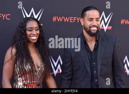 Naomi and Jimmy Uso at the 'WWE' FYC Event event at TV Academy Saban Media Center on June 6, 2018 in North Hollywood, CA. Stock Photo