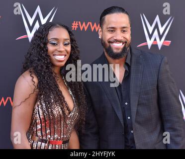 Naomi and Jimmy Uso at the 'WWE' FYC Event event at TV Academy Saban Media Center on June 6, 2018 in North Hollywood, CA. Stock Photo