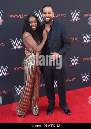 Naomi and Jimmy Uso at the 'WWE' FYC Event event at TV Academy Saban Media Center on June 6, 2018 in North Hollywood, CA. Stock Photo