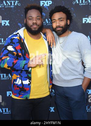 Stephen Glover and Donald Glover at the 'Atlanta' Robbin Season FYC Event event at TV Academy on June 8, 2018 in North Hollywood, CA. Stock Photo