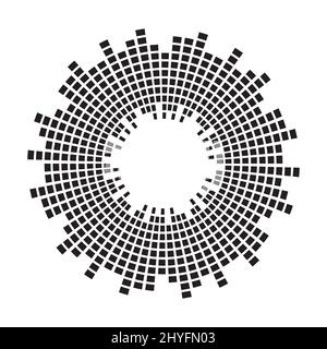 Abstract equalizer music sound wave circle vector icon symbol. logo design, round line icon, circle item, elements background, illustration Stock Vector
