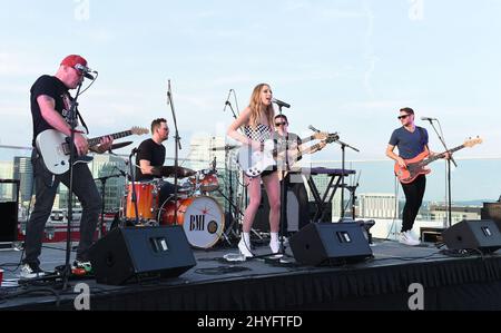 Kalie Shorr performing during the BMI Rooftop on the Row Morgan