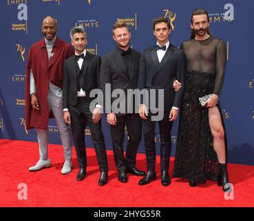 Karamo Brown, Tan France, Bobby Berk, Antoni Porowski and Jonathan Van Ness arrives at the 70th Primetime Creative Arts Emmy Awards held at Microsoft Theatre L.A. Live on September 9, 2018 in Los Angeles, Ca. Stock Photo