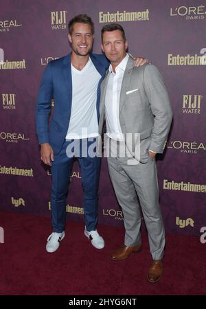 Justin Hartley and Eric Martsolf attending to the Entertainment Weekly Pre-Emmy Party 2018 at Sunset Tower Hotel on September 15 Stock Photo