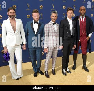 Jonathan Van Ness, Bobby Berk, Tan France, Antoni Porowski and Karamo Brown at the 70th Primetime Emmy Awards held at Microsoft Theatre L.A. Live on September 17, 2018 in Los Angeles, USA Stock Photo