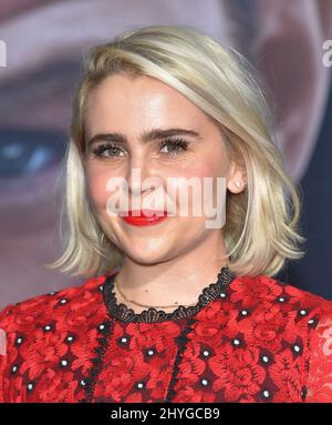 Mae Whitman arriving for the "Venom" premiere held at Regency Village