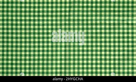 texture green white plaid fabric real photo in studio photo Stock Photo