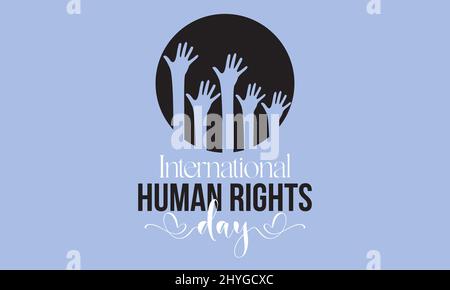 Human Rights Day. Vector template of Human Rights for banner, card, poster, background. Stock Vector