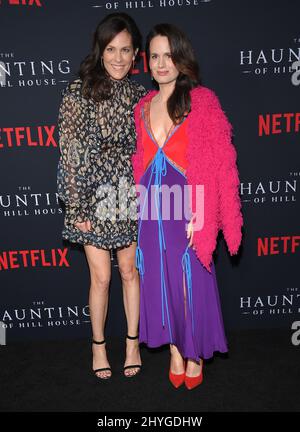 Annabeth Gish and Elizabeth Reaser attending the season one premiere of Netflix's The Haunting of Hill House, held at the ArcLight Cinemas in Hollywood, California. Stock Photo