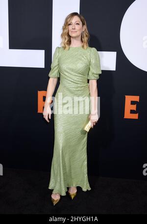 Judy Greer attending the Halloween Premiere in Los Angeles Stock Photo