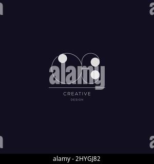 Creative alphabet letter icon logo OE Stock Vector