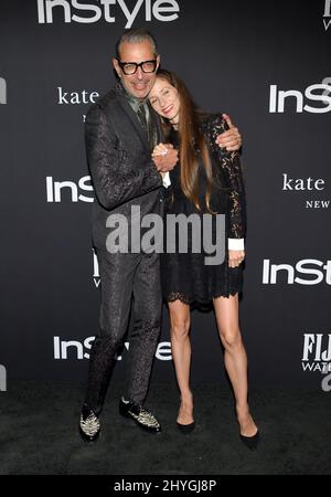 Jeff Goldblum and Emilie Livingston attending the fourth annual InStyle Awards, held at The Getty Centre in Los Angeles, California Stock Photo