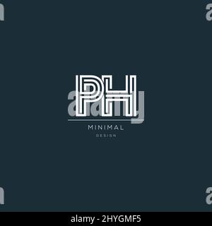 Minimal PH initial based icon logo Stock Vector