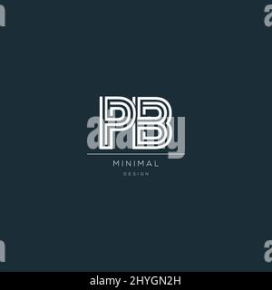 Minimal PB initial based icon logo Stock Vector