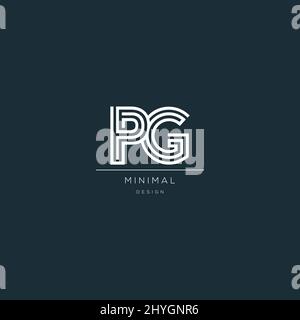 Minimal PG initial based icon logo Stock Vector
