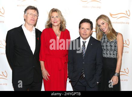 Steve Winwood, wife Eugenia Winwood, Michael J. Fox & Tracy Pollan at A