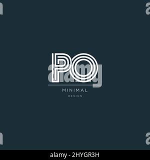 Minimal PO initial based icon logo Stock Vector