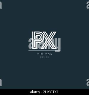 Minimal PX initial based icon logo Stock Vector