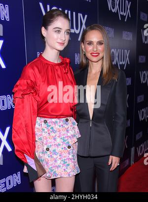Raffey Cassidy and Natalie Portman at the premiere of 'Vox Lux'' held at the ArcLight Cinemas Hollywood Stock Photo
