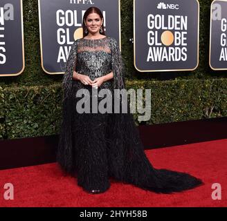 Debra Messing at the 76th Annual Golden Globe Awards held at the Beverly Hilton Hotel on January 6, 2019 in Beverly Hills, CA. Stock Photo