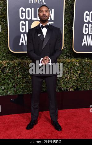 Michael B. Jordan at the 76th Annual Golden Globe Awards held at the Beverly Hilton Hotel on January 6, 2019 in Beverly Hills, CA. Stock Photo