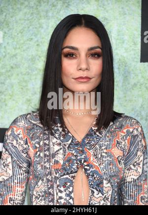 Vanessa Hudgens arrives at the 'Rent: Live' TV show photocall held on the 20th Century Fox Lot Stock Photo