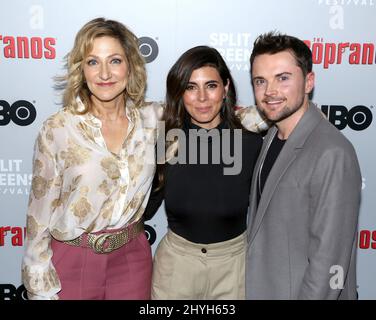 Edie Falco, Jamie-Lynn Sigler & Robert Iler attending The Sopranos 20th Anniversary Red Carpet held at the SVA Theater in New York City Stock Photo