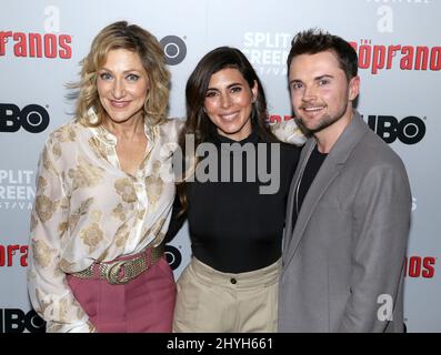 Edie Falco, Jamie-Lynn Sigler & Robert Iler attending The Sopranos 20th Anniversary Red Carpet held at the SVA Theater in New York City Stock Photo