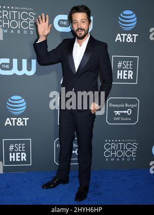 Diego Luna at the 24th Annual Critics' Choice Awards held at Barker Hanger on January 13, 2019 in Santa Monica, USA. Stock Photo