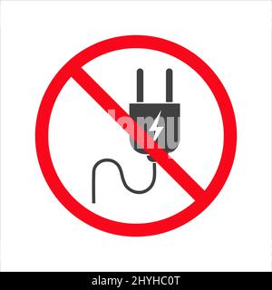 No plug icon isolated on white background Stock Vector