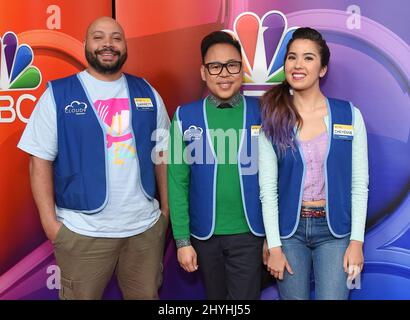 Colton Dunn, Nico Santos and Nichole Bloom attending the NBC Universal Mid Season Press Day in Los Angeles Stock Photo