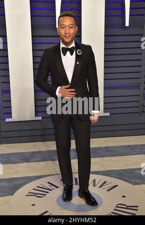 John Legend attending the 2019 Vanity Fair Oscar Party held at the Wallis Annenberg Center for the Performing Arts in Beverly Hills, California Stock Photo