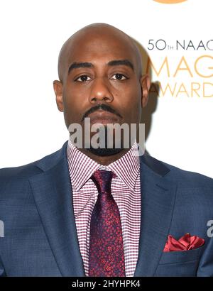 Omar Wilson arrives at the 50th NAACP Image Awards Nominees' Luncheon held at the Loews Hollywood Hotel on March 9, 2019 in Hollywood, Stock Photo