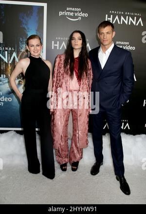 Mireille Enos, Esme Creed-Miles & Joel Kinnaman attending the 'Hanna' New York Premiere held at The Whitby Hotel Stock Photo