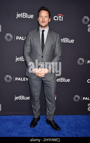 Chris Pratt at NBC's Parks and Recreation 10th Anniversary Reunion during PaleyFest Los Angeles 2019 at the Dolby Theatre Stock Photo