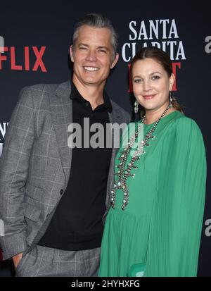 Timothy Olyphant and Drew Barrymore attending the premiere of Netflix's ...
