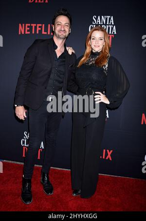 Annie Wersching and Stephen Full attending the premiere of "Extant" in