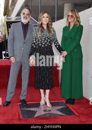 Rita Wilson, Tom Hanks and Julia Roberts joins Rita Wilson at her Hollywood Walk of Fame star ceremony on March 29, 2019 in Hollywood Stock Photo