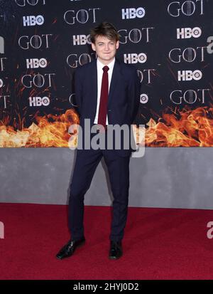 Jack Gleeson attending the 'Game of Thrones' Final Season World Premiere held at Radio City Music Hall on April 3, 2019 in New York City, NY Stock Photo