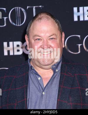 Mark Addy attending the 'Game of Thrones' Final Season World Premiere held at Radio City Music Hall on April 3, 2019 in New York City. Stock Photo