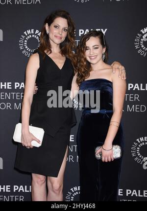 Courtney Henggeler and Mary Mouser attending the season two premiere of Cobra Kai, in Los Angeles, California Stock Photo