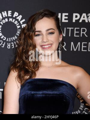 Mary Mouser attending the season two premiere of Cobra Kai, in Los