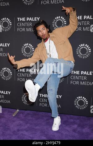 Xolo Mariduena attending the season two premiere of Cobra Kai, in Los Angeles, California Stock Photo