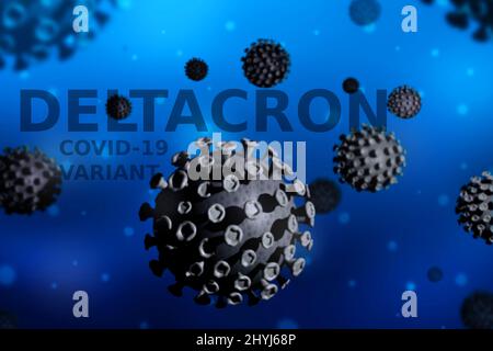 a covid-19 deltacron variant virus 3d concept Stock Photo