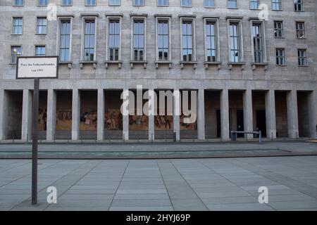 Platz des Volksaufstandes in front of the House of Ministries on Leipzigerstrasse centre of the 1953 people's uprising in East Germany, Berlin Germany Stock Photo