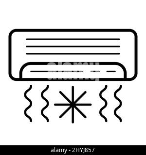 Air conditioner ac to normalize indoor air temperature split ac Stock Vector