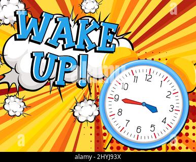 Abbreviation and facial expression retro comic banner design illustration Stock Vector