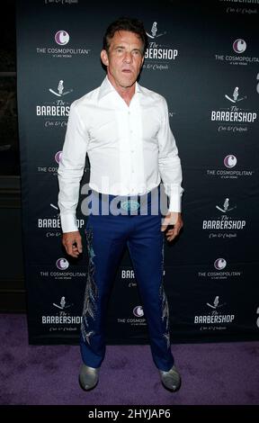 Dennis Quaid arrives to perform with his band at The Barbershop Cuts & Cocktails inside The Cosmopolitan on May 11, 2019 Las Vegas, NV. Stock Photo