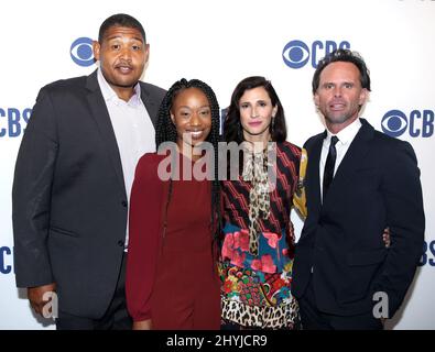 Omar Benson Miller, Maya Lynne Robinson, Michaela Watkins & Walton Goggins attending the CBS 2019 Upfront held at Todd English Food Hall Stock Photo